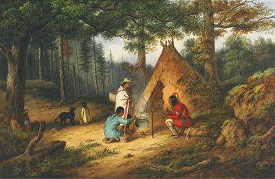Cornelius Krieghoff Caughnawaga Indians at Camp Spain oil painting art
